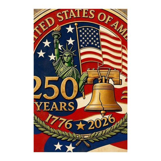 250th Anniversary America Garden Flag 250 Years of Freedom Patriotic Banner 4th of July Yard Sign for Independence Day Memorial Day Gift