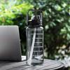 1pc-Transparent Sports Water Bottle with Time Marker & Straw Handle - Perfect for Large Sip, Leak-Proof, ldeal for Gym, Fitness