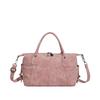 Vintage Brown Distressed PU Leather Boston Handbag For Women Retro Casual Crossbody Bag With Detachable Strap For Shopping