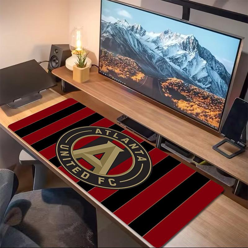 Atlanta United FC Druck Kissen Rutschfest Laptop Tablet Großes Mauspadd XXL Matte Mini-PC Spielmatte Mit Verriegeltem Rand