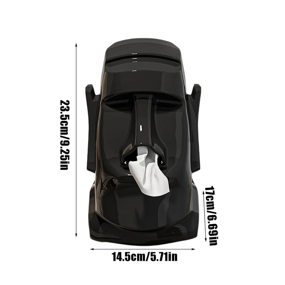 Creative Easter Island Statue Tissue Box 3in1 Earphone Stand Eyeglass Stand Large Capacity Napkin Organizer Rack For Office home