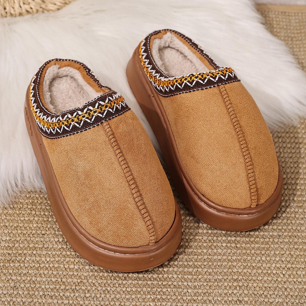 Cotton Slippers Autumn and Winter Home Slippers Outdoor Non-slip Cotton Slippers Warm Plush Indoor Home Thick Bottom