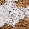 Ruban de Dentelle Brodé Perles 3D Extensible 1 Yard Pour Col Vintage Robe de Mariage Bricolage Costume d'Enfant Fournitures de Loisirs Créatifs