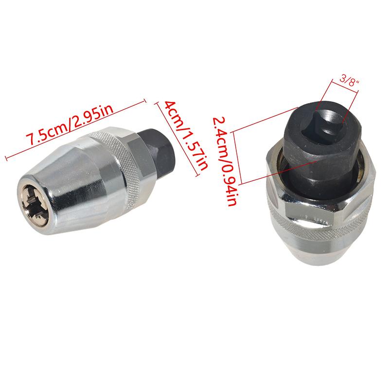 Screw Bolt Removal Tool 3/8Inch Damaged Bolt Stud Extractor Used With Impact/Ratchet Wrench For Rust Painted Damaged Waste Bolts