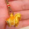 Orichalum Plating Zodiac Horse Necklace Luxury Golden Horse Pendant Wealth Foal Necklace  Men