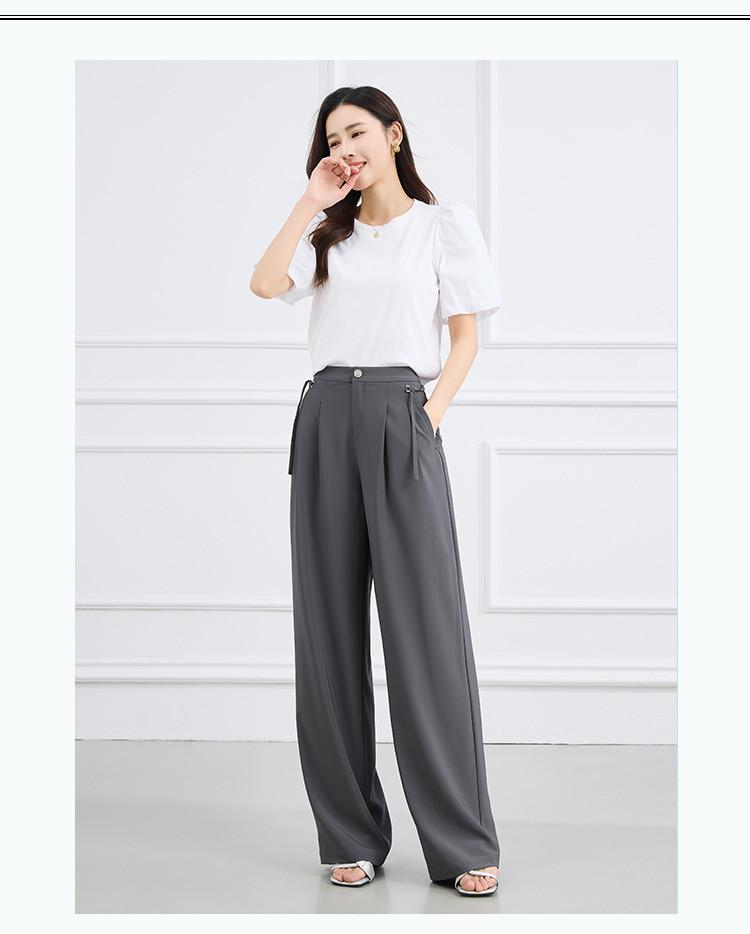 Summer High-Waisted Slimming Solid Color Temperament Women's Hanging Casual Pants