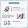 BAMOER 925 Sterling Silver Retro Iris Ring & Earrings Jewelry Set for Women Girls Fine Jewelry Birthday Gift
