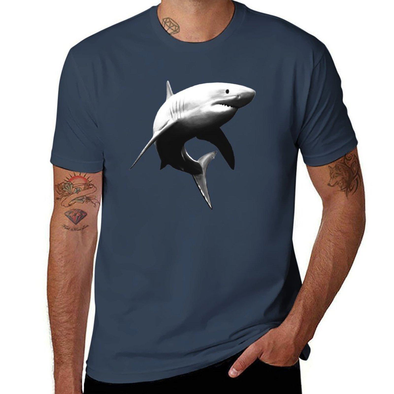 Great White Shark Tshirt Durable Work Wear Tshirt S