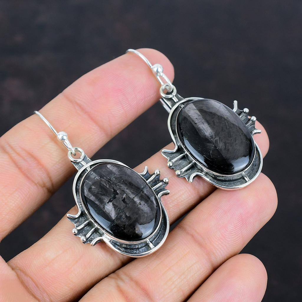 Hypersthene Earring Genuine Gemstone Jewelry Dangle Earrings 925 Sterling Silver Earring Handmade Jewelry Gifts For Wife Birthstone Earring