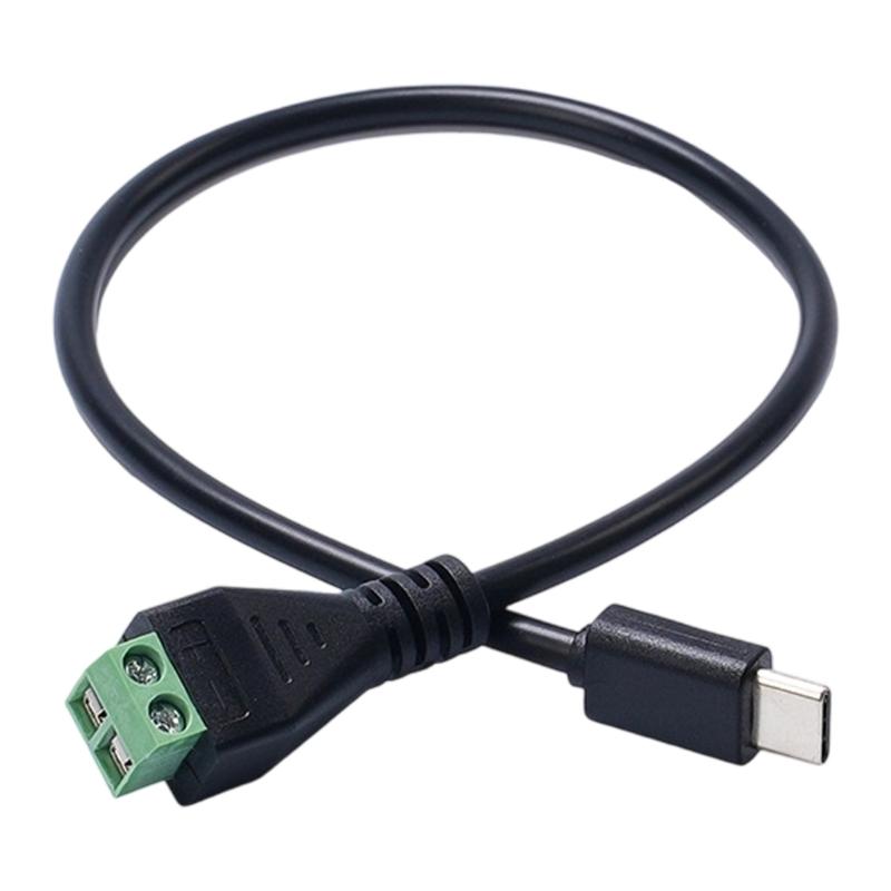 30cm Long Type C to 2 Pin Solderless Power Adapter Cable 9V 12V 20V Selection Voltages 3A for Fan Blower LED Light