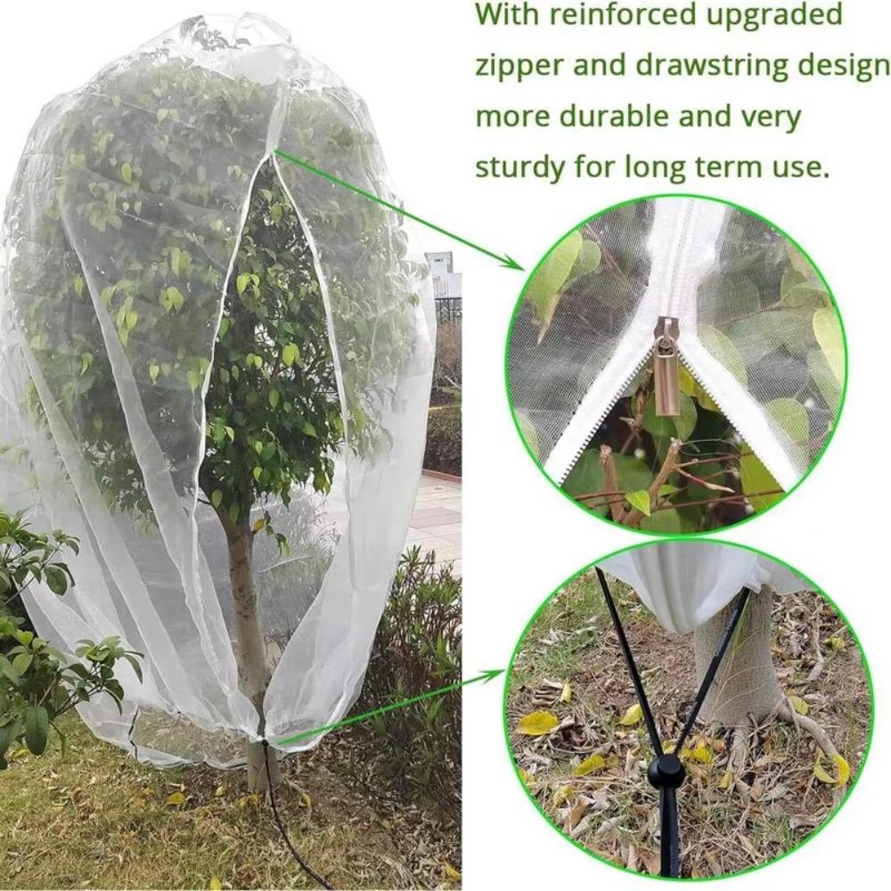 with Zipper Plant Cover Bags Mesh Plant Protection Net Reusable Fruit Insect Netting Vegetable