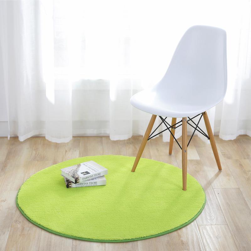 Modern Style Carpets for Living Room Solid Color Bedroom Decor Round Carpet Thicken Plush Bedside Floor Mat Home Fluffy Soft Rug