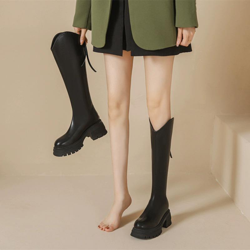 Fashion AJGS Slim Woman High Boots Fashion Women Knee-High Boots High Heel 2024 Women's Shoes Winter Soft Leather Long Boots
