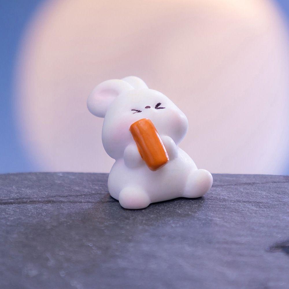 Cartoon Bunny Micro Landscape Chinese Style Bunny Statue  Mid-Autumn Festival