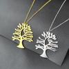 Custom Tree Of Life Necklace Personalized Mother Kids Family Member Names Gold Stainless Steel Pendant choker Jewelry Gifts