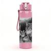 1PC Two Cats Cuddling Portrait Print 750ml Color Plastic Sports Water Bottle Leakproof Flip Straw Lid Suitable for Sports Office Home Use