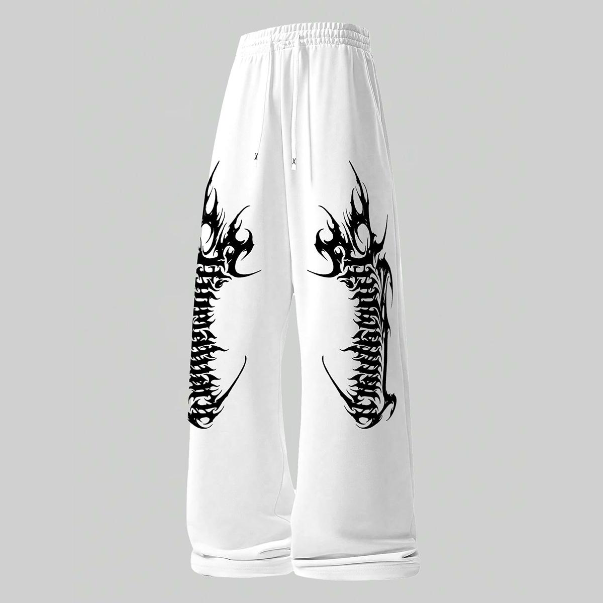 

Mens & Women Baggy Barrel Sweatpants with Pockets & Drawstring - Wide Leg Lounge Sweat Pants for Running Track Yoga Joggers XXL білий