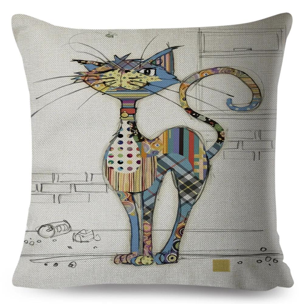 Nordic Style Cartoon Monkey Dog Cat Rabbit Cushion Cover Decor Children Drawing Animal Pillow Case for Sofa Home Car Pillowcase