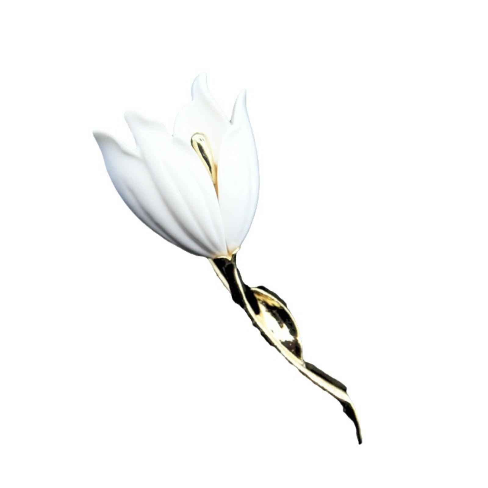 

Брошь Тюльпаны Растение Цветок Винтажные Украшения Цветок Магнолии Модная Одежда Аксессуары One Size белый