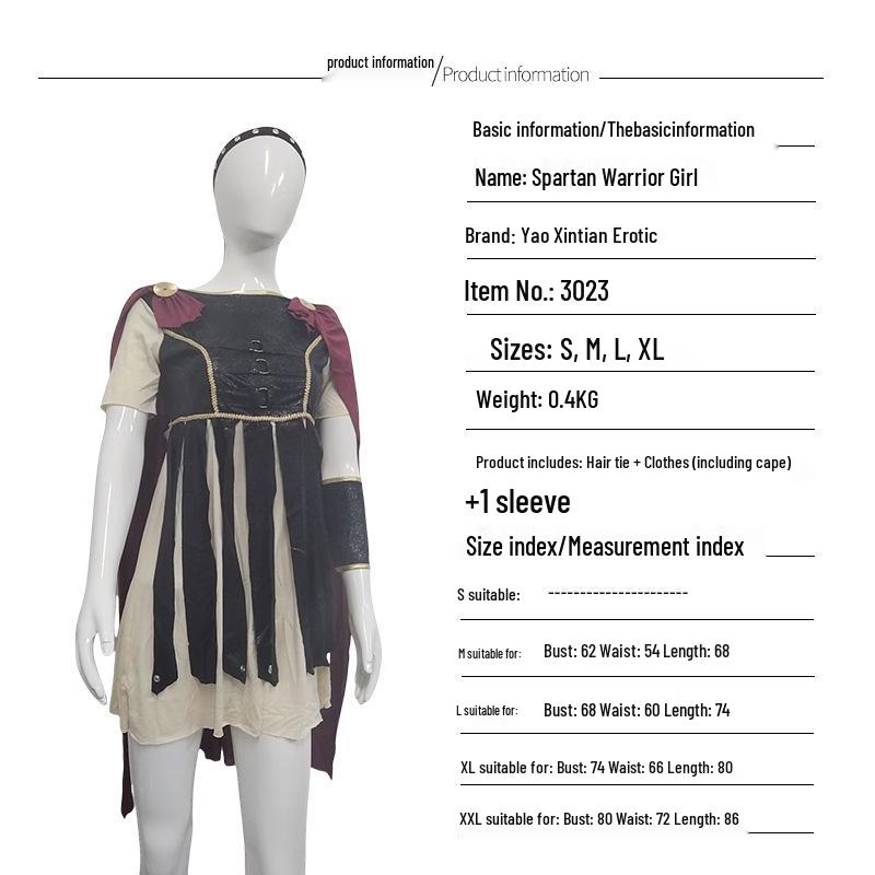 Spartan Warrior Gladiator Costume for Halloween and Cosplay