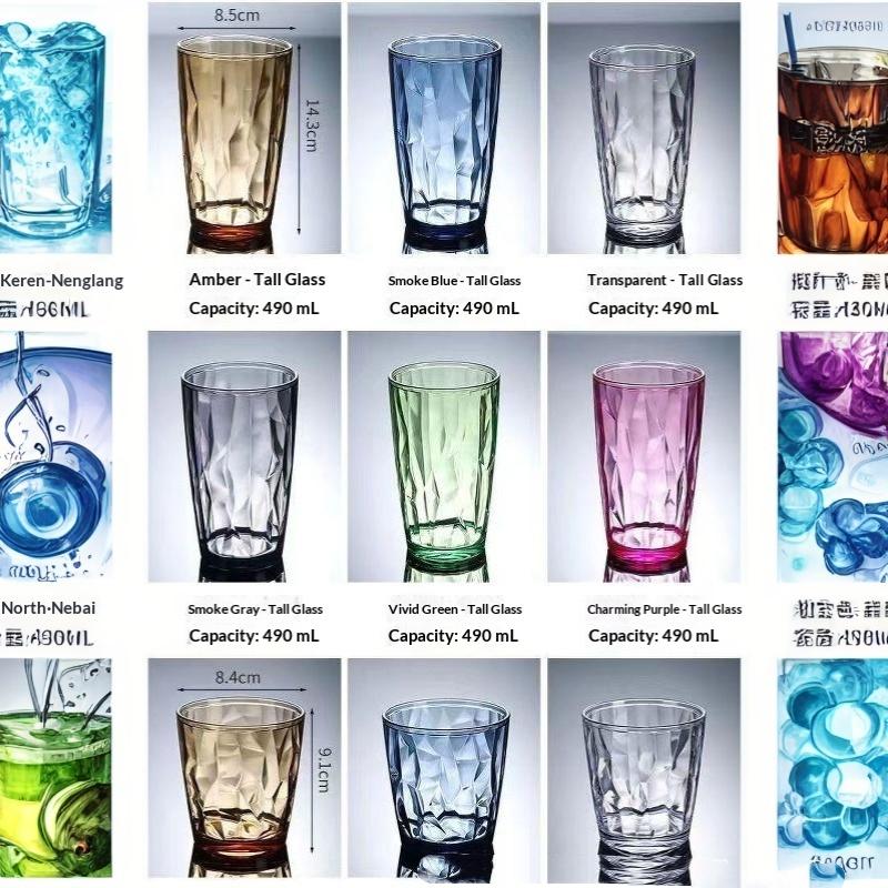 Pc Drinking Cups Shatterproof Heat Resistant Shatter-Resistant Rinsing Cup For Home Kitchen Office Use