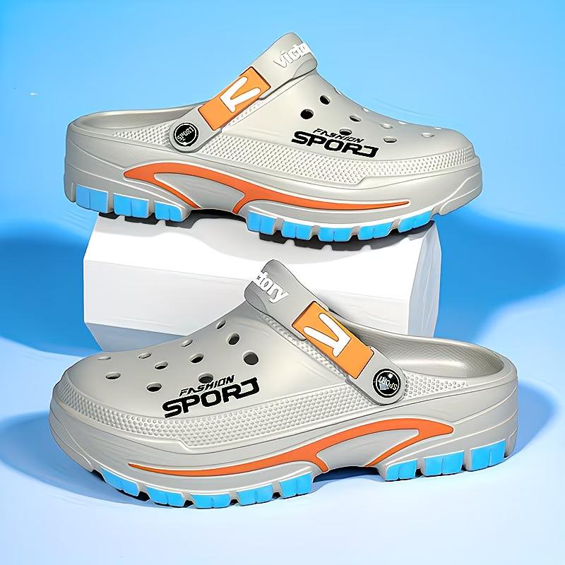 Perforated Shoes Men Summer Fashionable Versatile Thick-Soled Anti Slip Sandals Outdoor Casual Breathable Comfortable Perforated Shoes