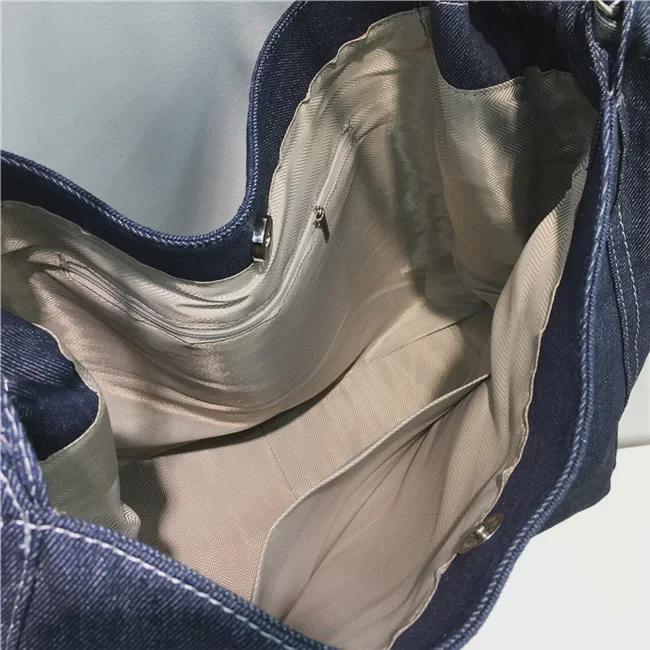 2023 Korean-Inspired Women's Large Capacity Denim Canvas Shoulder Bag