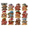 Holiday Scene Layout Accessories Gingerbread Man Wooden Pendant for Christmas Tree Decoration, Rustic Xmas Hanging Traditional Crafts Ornaments