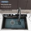 Large Handmade Black Honeycomb 304 Stainless Steel Kitchen Sink with Waterfall Design