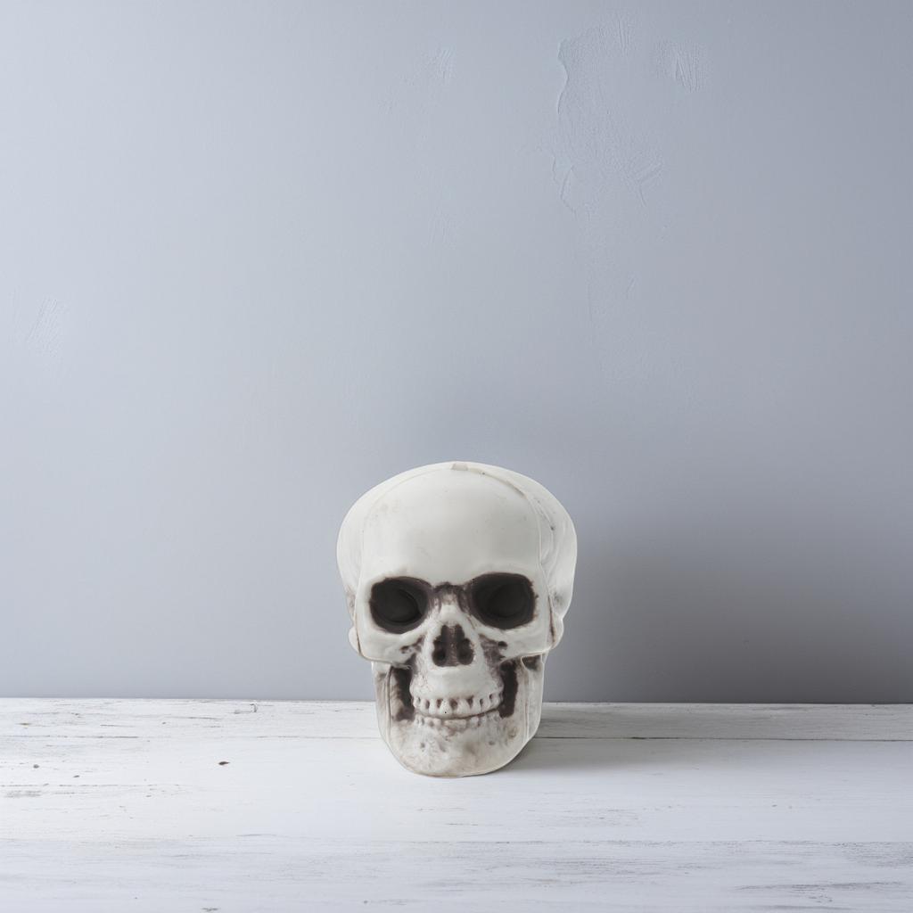 6 Peças 2,4x2,4x1,9 polegadas Crânios de Plástico Realistas Adereços para Decoração de Halloween Assustador Lareira Mesa Prateleira Exibição Ktv Bar Assombrado