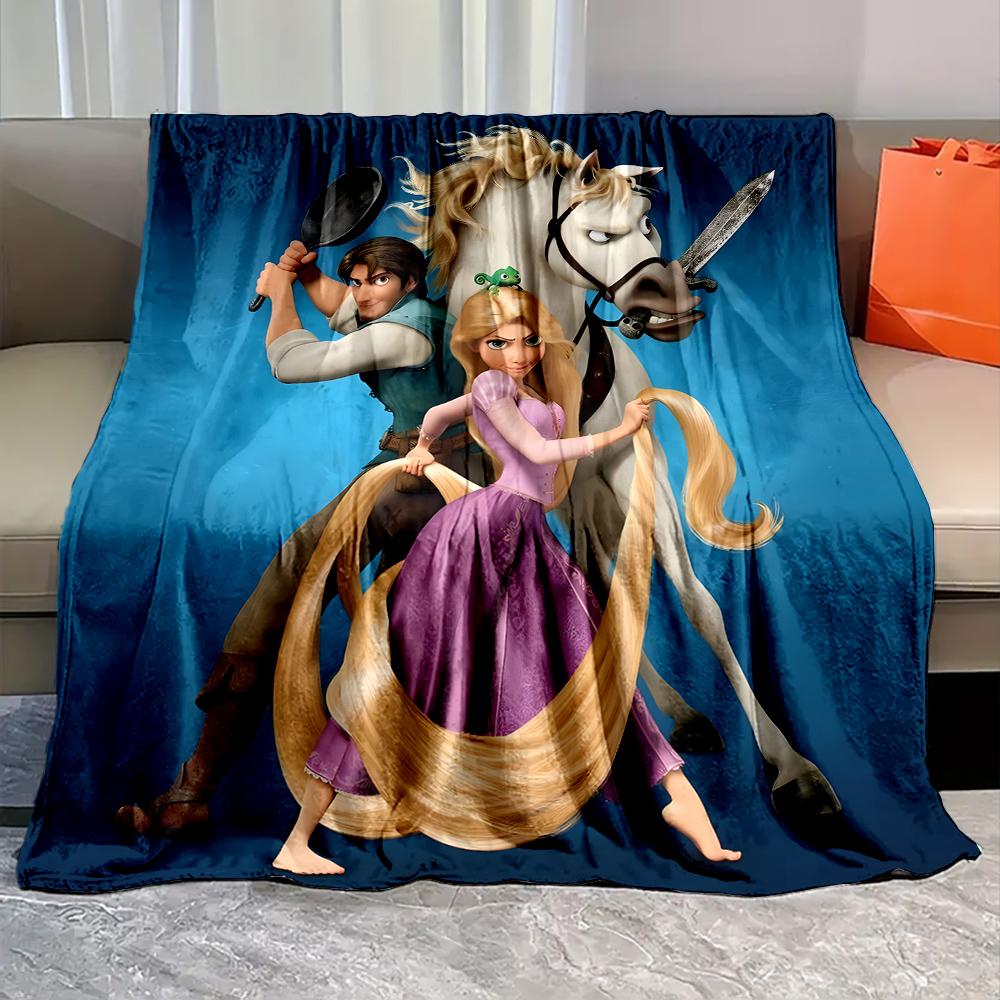 6 Sizes Beautiful Princess R-Rapunzel Print Blanket Bedroom Living Room Sofa Study Children's Room Decor Blanket Holiday Gifts