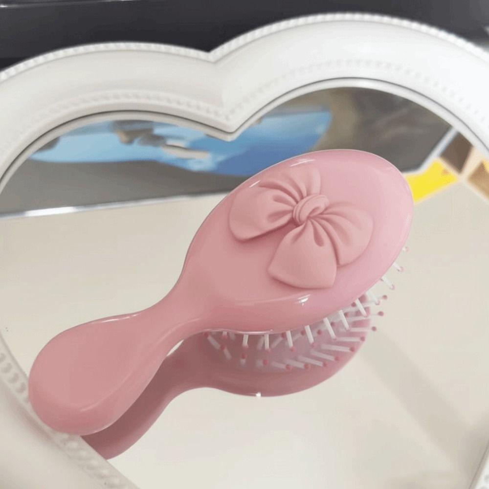 Handle Portable Comb Scalp Massage Pocket Hair Brush Hair Care Bow Comb Student