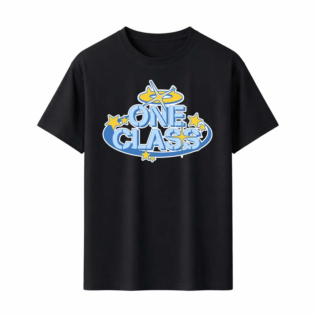 

One Class T-Shirt Star Halo Graphic Tee School Pride Print Unisex Streetwear Top Blue Yellow Men Women Clothes - Men s Summer... S разноцветный