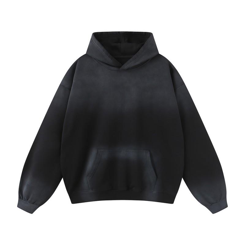 Unisex Oversized Used Washed Hoodie Streetwear Baumwoll-Sweatshirt Winter Freizeit Lockerer Schnitt