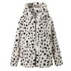 New autumn and winter fashion leopard print imitation fur coat loose hooded lamb wool imitation fur coat