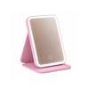 [Moonlight White] Three-Tone Lighting-PU Folding Mirror Daily Foldable Makeup Mirror Portable Simple Pocket Mirror