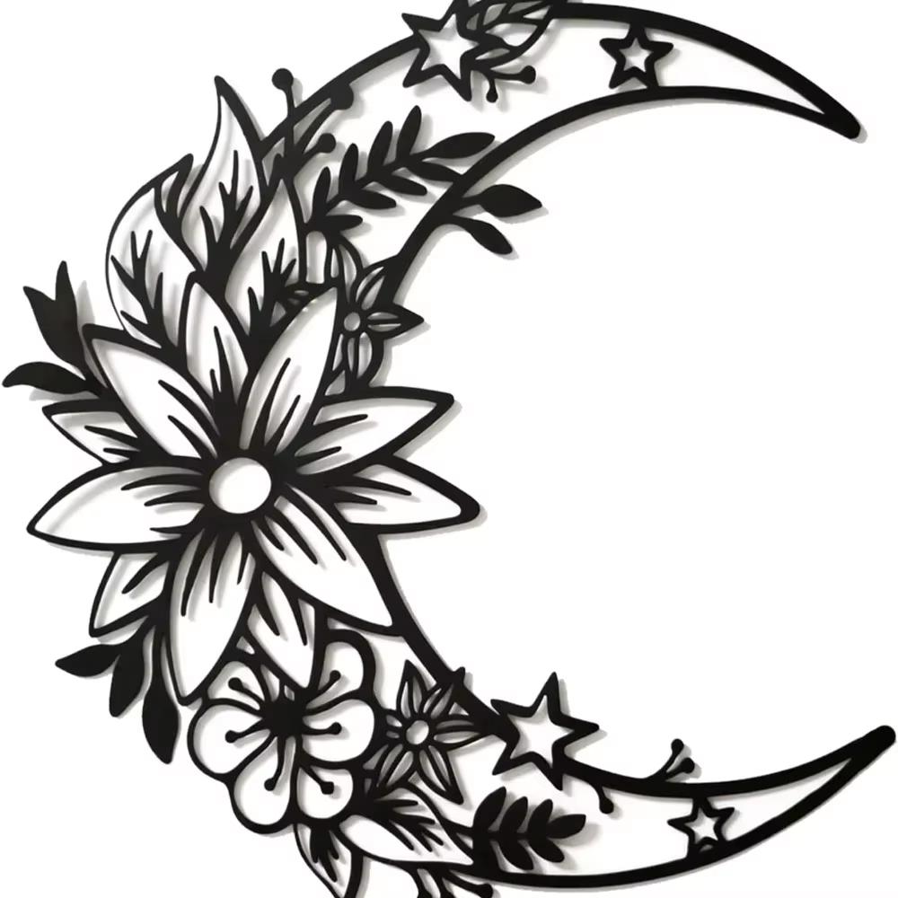 Boho Butterfly Wall Art: Black Metal Flower for Chic Spaces Charming Boho Wall Decoration Living Room for Home Enhancement