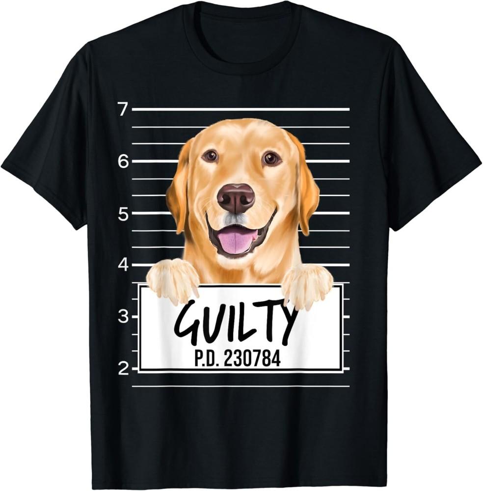 

Funny Yellow Labrador Retriever Mugshot Guilty Dog Gift Unisex T-Shirt XL