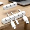 Silicone USB Cable Organizer Cord Winder Desktop Management Clips Holder For Mouse Earphone Car Offi Acssories