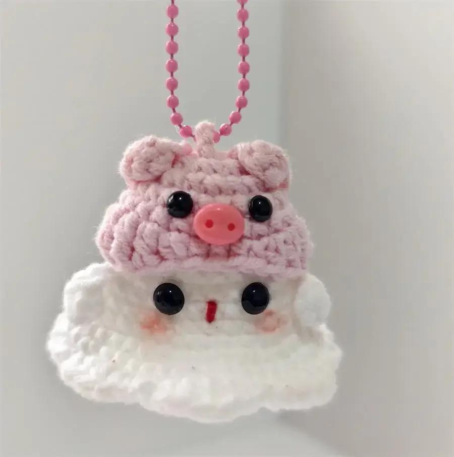 Crochet Ornament Finished Positive Figures Crochet Animals Ghost Desk Accessory Home Office Decor Christmas New Year Party Gift