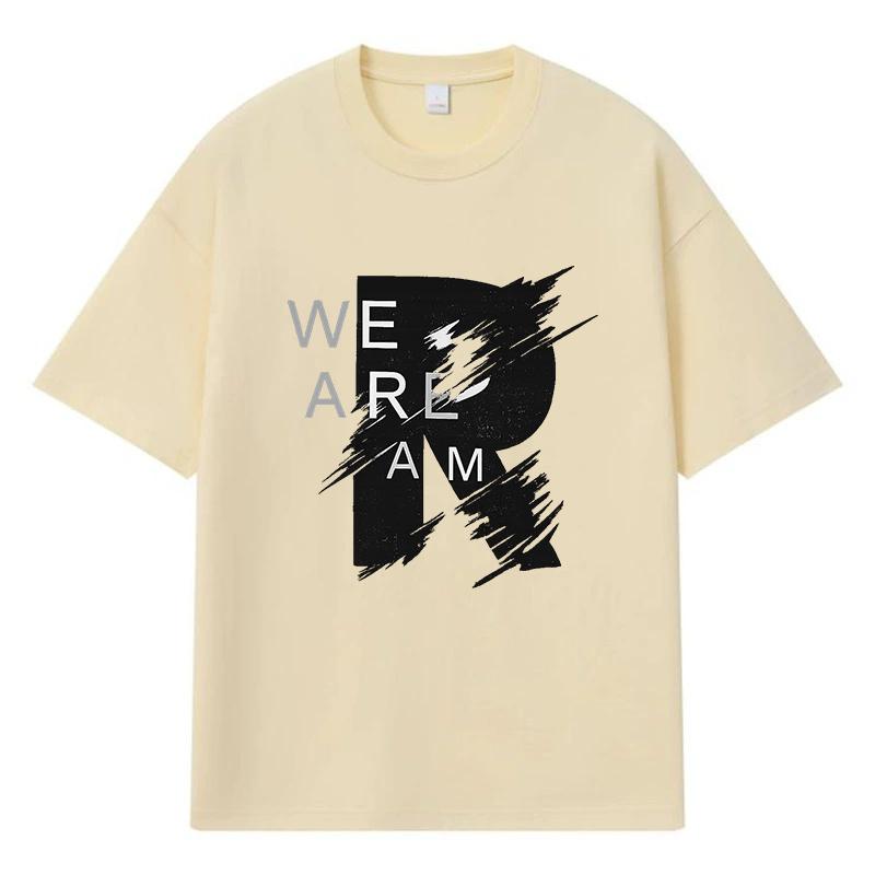 2026 We Are R Printed Graphic Streetwear Y2k Harajuku 100% Cotton T Shirt Casual Oversized Summer Men T-shirt