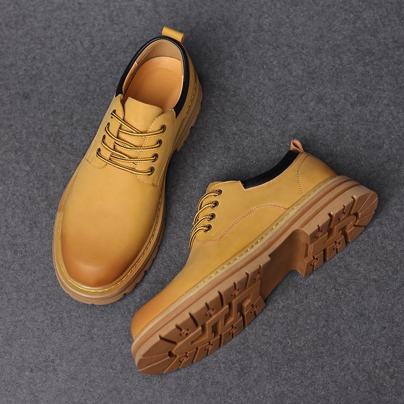 Fashion Fashion men's thick soled shoes Retro and high-quality genuine leather Casual business or partyDerby Luxury Adult Shoes New