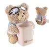 Cute Bear Tissue Holder Trash Can 2-in-1 Car Trash Can & Tissue Box Soft Plush Car Tissue Box Cute and Creative Car Armrest Box