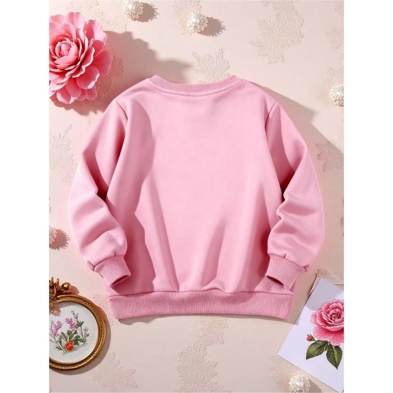 European Sizes Kid's Round Neck Sweatshirt/Bow/Heart/Casual Hoodie/Sports Events/Soccer/Music/Letters/Fashionable Random Print Top
