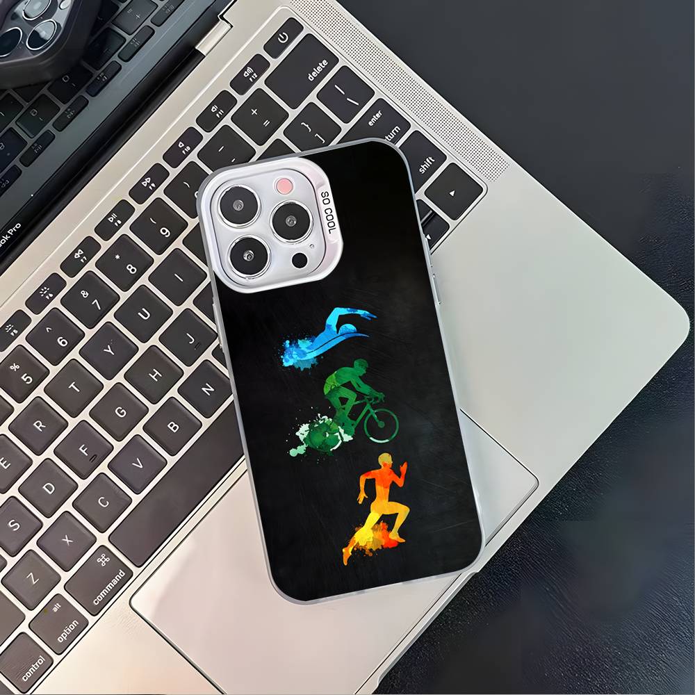

Triathlon Swim Bike Run Tri Life White Matte Shockproof CoverPhone Case For iPhone 17,16,15,14,13,12,11,Pro,XS,Max,Plus iPhone12PROMAX