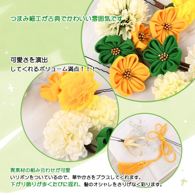 Hair Japanese Hair Hair Luxury Artificial Flower Hair Luxurious 3 Colors and [OTAKUMARKET] Ornaments, Shichi-Go-San, Coming-of-Age Ceremonies,