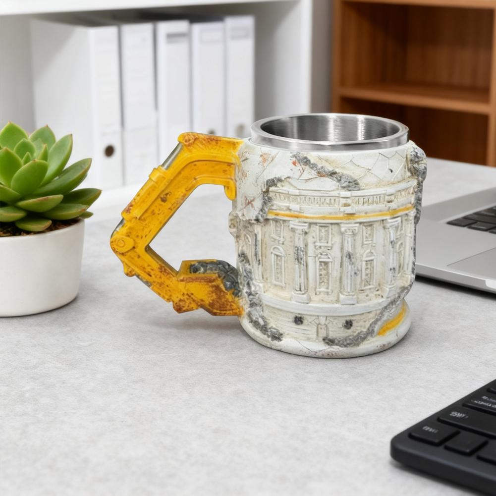 Demolition Excavator Mug 3D Themed Construction Coffee Cup with "Someone Lied" Print 15oz Novelty Gift for Workers Fans