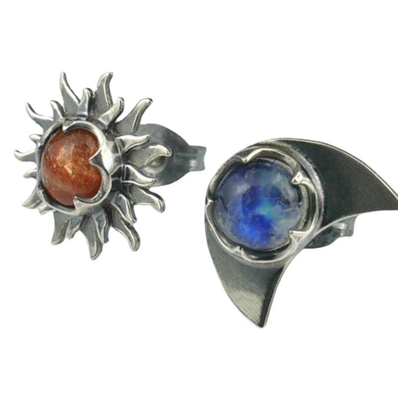

1 пара винтажных серег-гвоздиков с изображением Солнца и Луны, богемные серьги-подвески