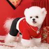 Clothing Autumn and Winter Gold Lock Embroidered Plate Buckle New Year's Four-legged Cotton-Padded Clothes Medium and Small Dog Teddy Pet Dog Clothes
