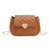 Heart-shaped embroidery bag 2025ladies bag women's bag women's casual versatile mobile phone bag diamond shoulder bag